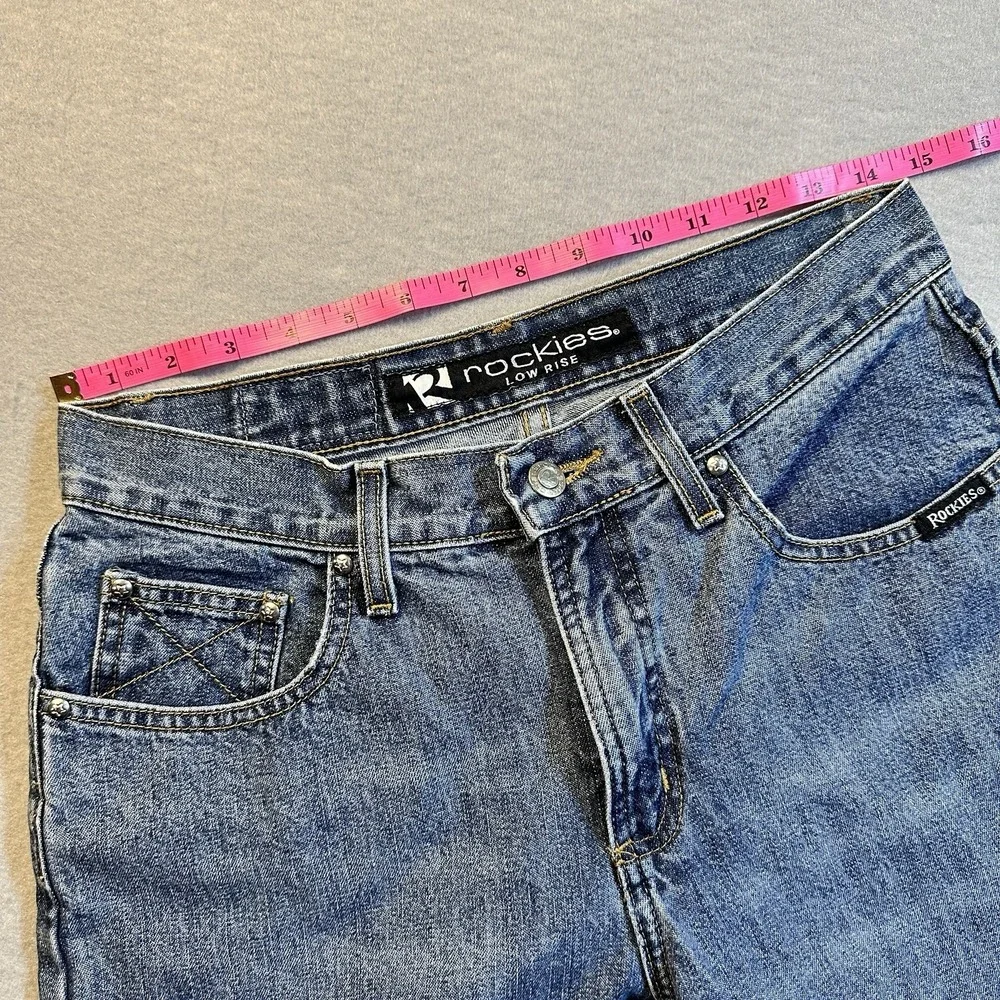 Rockies Vintage 90s Low Rise Straight Leg Jeans Light Wash Denim Rodeo Womens 7